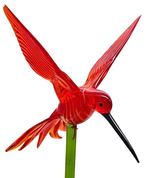 Pflanzenstecker mit Kolibri, rot